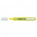 The photograph captures a vibrant yellow Stabilo swing cool highlighter, with a chisel tip, lying next to nine other identical highlighters. The line width can be adjusted from 1-4mm, allowing for precise highlighting. The modern design and high-quality materials are evident in the photo.