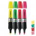 This image shows a set of Stabilo Luminator highlighters. The chisel tip ranges from 2-5mm, allowing for precise highlighting. The colors are assorted and come in a wallet of 4. The highlighters are labeled with the brand name Stabilo prominently displayed.