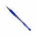 The image shows a pack of 12 blue Mitsubishi Pencil Company Rollerball Pens. Each pen has a uni-ball Signo Gel Grip UM-151S Rollerball Pen with a 0.7mm tip that creates a precise 0.4mm line. The pens have a sleek design with a comfortable grip for smooth writing.