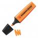 This photo captures a pack of 10 Stabilo highlighters with a chisel tip, in a bright orange color. The bold and smooth lines created by a 2-5mm line make these highlighters perfect for any task.