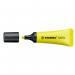 This photograph shows a pack of 10 STABILO NEON highlighters in yellow. The chisel tip allows for a precise 2-5mm line, making these highlighters perfect for note-taking or highlighting important information in textbooks or documents. The bright neon color adds a pop of vibrancy to any page.