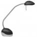 The Alba LED desk lamp is sleek and modern with a black and silver design. Its adjustable neck allows for optimal positioning, while the LED light emits a bright and efficient glow. Perfect for any office space.