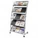 Alba Mobile Display Unit 15xA4 Compartments H166xW82xD51cm Black Steel   - DD5GM 11066AL