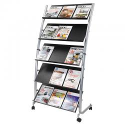 Cheap Stationery Supply of Alba Mobile Literature Display Unit 15 x A4 Compartments Black and Silver DD5GM 11066AL Office Statationery