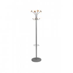 Cheap Stationery Supply of Alba Vienna Coat Stand 8 Pegs Wood and Silver PMVIENA 11122AL Office Statationery