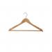This picture features a set of 25 Alba wooden coat hangers, each with a built-in bar for additional storage. The coat racks and stands have a sleek and minimalist design, perfect for organizing coats and jackets in any space.
