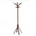 This photograph captures a stylish Alba Café Coat Stand with 10 pegs, made of dark wood. The stand stands tall and sturdy, with a simple yet elegant design. The pegs are evenly spaced, providing ample space for hanging coats and jackets.