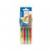 This image showcases a set of four Pilot Highlighters, including the FriXion Erasable Highlighter Pen with a chisel tip measuring 3.8mm. Each pen comes in a different vibrant color, perfect for highlighting important notes or sections in your work.