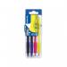 Pilot Set2Go G-207 Retractable Gel Rollerball Pen 0.7mm Tip 0.39mm Line Black/Blue/Yellow/Neon Pink (Pack 4) 11438PT