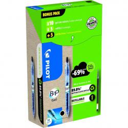 Cheap Stationery Supply of Pilot Greenpack Begreen B2P Retractable Gel Rollerball Pen Recycled 0.7mm Tip 0.39mm Line Black (Pack 10 Plus 10 Refills) 11494PT Office Statationery