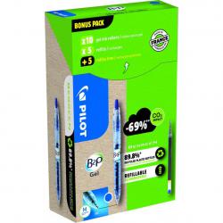 Cheap Stationery Supply of Pilot Greenpack Begreen B2P Retractable Gel Rollerball Pen Recycled 0.7mm Tip 0.39mm Line Blue (Pack 10 Plus 10 Refills) 11501PT Office Statationery