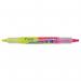 The image shows 10 Pilot Begreen Spotliter VW Highlighter Pens with a chisel tip of 3.3mm and two colors, yellow and pink. They are neatly organized in a pack, ready for use. The pens have a sleek design and are labeled with the brands logo, Pilot.