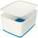 Leitz MyBox WOW Storage Box Large with Lid White/Blue 52164036 11774AC