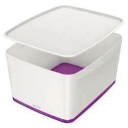 Cheap Stationery Supply of Leitz MyBox WOW Storage Box Large with Lid White/Purple 52164062 11809AC Office Statationery