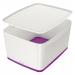 Leitz MyBox WOW Storage Box Large with Lid White/Purple 52164062 11809AC