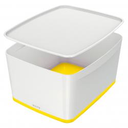 Cheap Stationery Supply of Leitz MyBox WOW Storage Box Large with Lid White/Yellow 52164016 11816AC Office Statationery