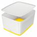 Leitz MyBox WOW Storage Box Large with Lid White/Yellow 52164016 11816AC