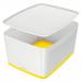 Leitz MyBox WOW Storage Box Large with Lid White/Yellow 52164016 11816AC