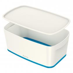 Cheap Stationery Supply of Leitz MyBox WOW Storage Box Small with Lid White/Blue 52294036 11844AC Office Statationery