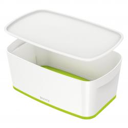 Cheap Stationery Supply of Leitz MyBox WOW Storage Box Small with Lid White/Green 52294054 11851AC Office Statationery