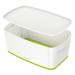 Leitz MyBox WOW Storage Box Small with Lid White/Green 52294054 11851AC