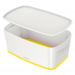 Cheap Stationery Supply of Leitz MyBox WOW Storage Box Small with Lid White/Yellow 52294016 11886AC Office Statationery