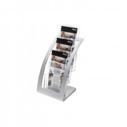 Cheap Stationery Supply of Deflecto Literature Holder 3 Tier DL Portrait Silver 11954DF Office Statationery