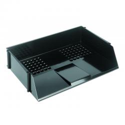 Cheap Stationery Supply of ValueX Deflecto Letter Tray Wide Entry A4/Foolscap Landscape Black 12213DF Office Statationery
