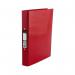 This picture features a pack of 10 red Pukka Pads Ltd ring binders, made from laminated paper on board with 2 O-ring binding and 25mm rings. The vibrant red color and Pukka Brights design add a pop of color to any office or school setting.
