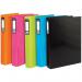 The image shows a colorful assortment of Pukka Brights Ring Binders from Pukka Pads Ltd. Each binder has a laminated paper on board cover and two O-ring closures. The A4 size 25mm rings hold up to 10 sheets of paper. This pack contains 10 binders in vibrant colors.