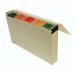 In the photo, you can see a set of manilla coloured expanding files with reinforced mylar tabs. The file has a total of 19 pockets, each labelled with the letters A-Z. The buff-coloured cover has the brand name Cathedral printed on it in bold letters. The files appear to be well-organized and perfect for keeping important documents in order.