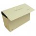 The picture shows a sturdy, rectangular file with a classic manilla color. It is designed with 19 pockets, each labelled with letters A-Z, providing ample space for organizing documents or papers. The file is further reinforced with mylar, creating a durable and long-lasting product. The label, Cathedral Products Expanding Files can be seen on the front, along with a bold Cathedral logo. Overall, this expanding file exudes a professional and efficient look, ideal for any office or workspace.