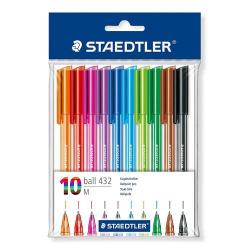 Cheap Stationery Supply of Staedtler Rainbow Ballpoint Pen 0.5mm Line Assorted Colours (Pack 10) 14435SR Office Statationery