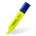 The picture shows a pack of 10 Staedtler Textsurfer Classic Highlighter Pens. Each pen has a yellow chisel tip and can draw lines between 1-5mm wide. The highlighters are neatly organized and labeled with the brand name Staedtler.