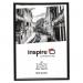The photograph captures the sleek and elegant design of Hampton Frames A4 Certificate Frame. The frame is made of black plastic and features the brands logo on the bottom right corner. A4 size photos or certificates can be easily displayed in this modern frame.