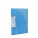 The picture shows a blue Pentel Co Display Book with 30 pockets, featuring the Recycology logo. Its A4 size allows for easy organization and display of important documents. The vibrant color is eye-catching, making it a practical addition to any office setting.