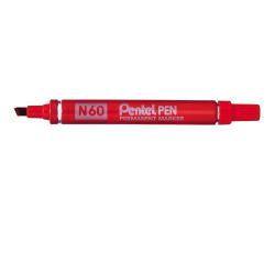 Cheap Stationery Supply of Pentel N60 Permanent Marker Chisel Tip 3.9-5.7mm Line Red (Pack 12) 17063PE Office Statationery