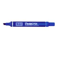Cheap Stationery Supply of Pentel N60 Permanent Marker Chisel Tip 3.9-5.7mm Line Blue (Pack 12) 17070PE Office Statationery