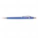This photograph features a pack of 12 Pentel Co Mechanical Pencils, each with a blue barrel and a HB 0.7mm lead. The pencils are displayed neatly and stand out against a plain background, showcasing their durable design and reliable performance.