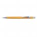 The picture shows a pack of 12 Pentel Co mechanical pencils, each with a yellow barrel and HB 0.9mm lead. The Pentel logo is prominently displayed on the barrels and the pencils are neatly arranged in the packaging. The pencils have a sleek and professional design, making them perfect for students or professionals alike.