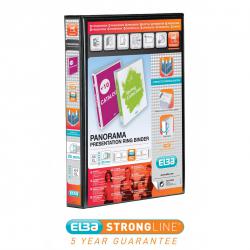 Cheap Stationery Supply of Elba Panorama Presentation Ring Binder Polypropylene 4 D-Ring A4 Plus 25mm Rings Black (Pack 6) 18663HB Office Statationery