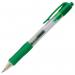 The image shows a pack of 10 ValueX Rollerball pens, each with a green barrel and a retractable gel rollerball tip. The pens have a sleek design, with a medium 0.7mm line width for smooth and precise writing. The ValueX logo can be seen on the side of each pen. These pens are perfect for everyday use in the office or at home.