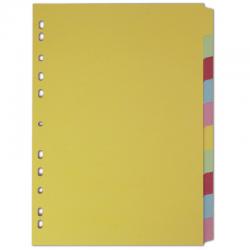 Cheap Stationery Supply of Elba Divider A4 Coloured Card 10 Part Office Statationery