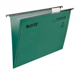 Cheap Stationery Supply of Leitz Ultimate Clenched Bar Foolscap Suspension File Card 15mm V Base Green (Pack 50) 17440055 20339ES Office Statationery