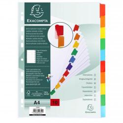 Cheap Stationery Supply of Exacompta Divider 10 Part A4 160gsm Card White with Coloured Mylar Tabs 20462EX Office Statationery