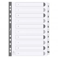 Cheap Stationery Supply of Exacompta Index 1-10 A4 160gsm Card White with White Mylar Tabs 20567EX Office Statationery