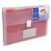 The photo shows a clear Exacompta expanding file made of durable polypropylene. The file measures 330x250mm and features 13 pockets for ample storage. The clear material allows for easy identification of contents.