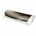 This photo showcases the sleek design of the ACCO Brands Leitz iLAM A4 Laminator in anthracite. The machine features intuitive controls and a large feed opening for easy operation. Its compact size makes it perfect for use in any office or home workspace.