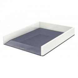 Cheap Stationery Supply of Leitz WOW Dual Colour Letter Tray A4/Foolscap Portrait White/Grey 53611001 22516ES Office Statationery