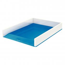 Cheap Stationery Supply of Leitz WOW Dual Colour Letter Tray A4/Foolscap Portrait White/Blue 53611001 22530ES Office Statationery
